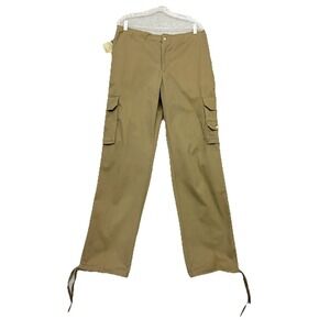 SHE SAFARI Womens Large Hiking Hunting Cargo Khaki Pants Green Ankle Tie Outdoor